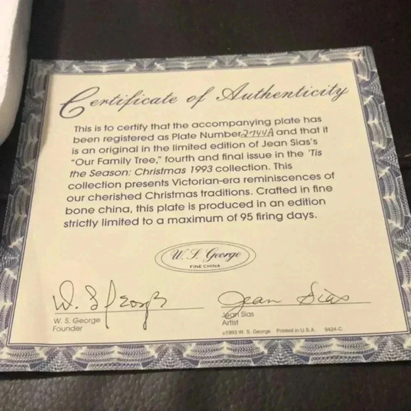 Our family‎ tree collectors plate 1993 - Picture 2 of 5